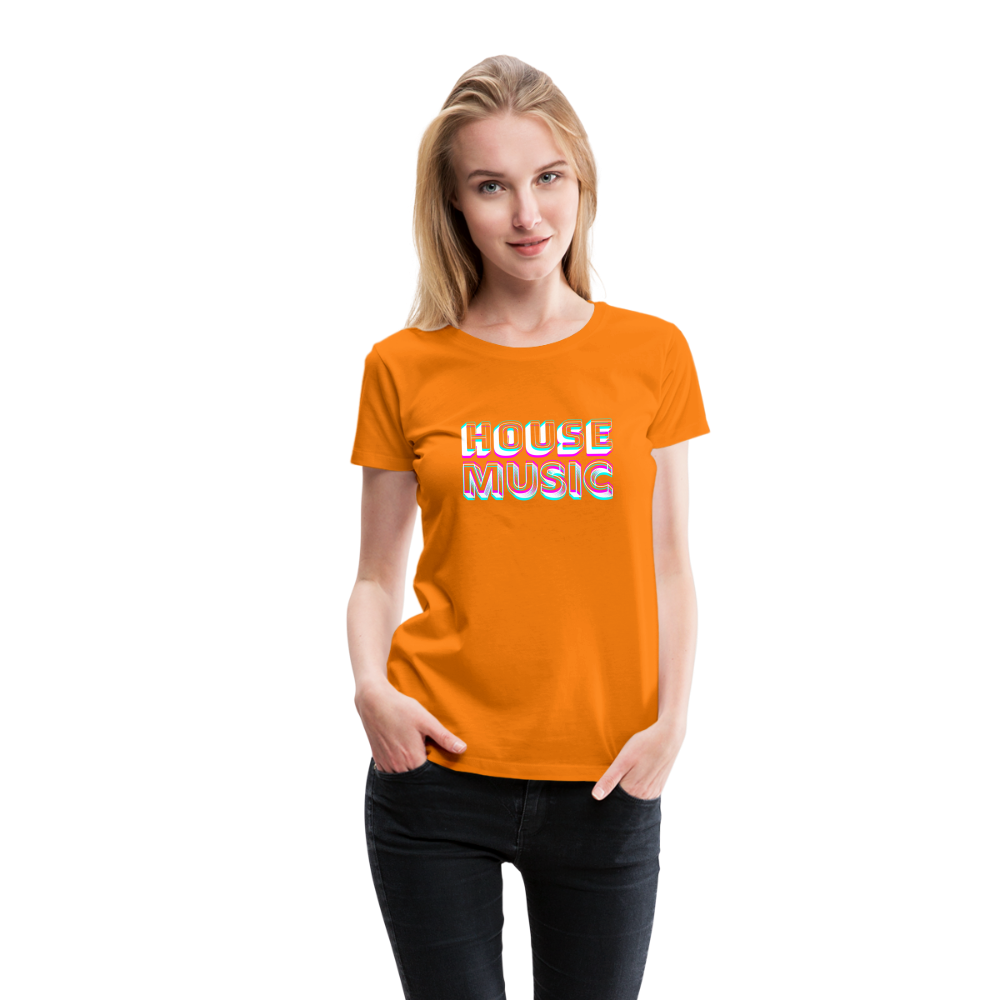 HOUSE MUSIC, Frauen Premium T-Shirt - Orange