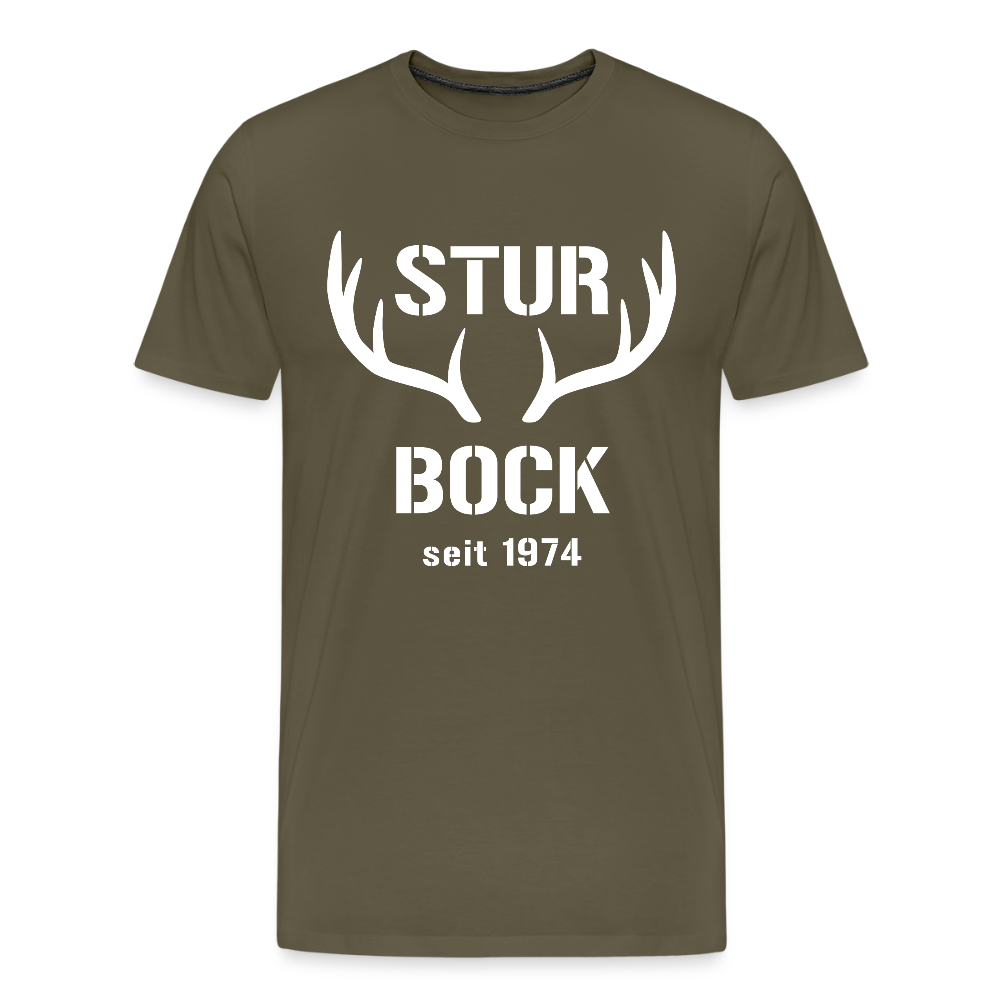 Sturbock, zum Geburtstag, Jahreszahl zum selber eintragen, Männer Premium T-Shirt - Khaki