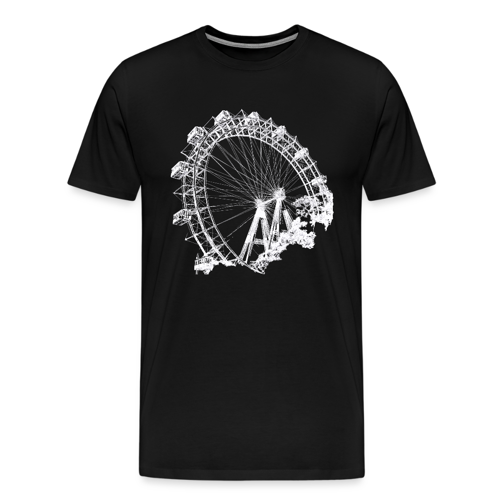 Wiener Riesenrad weiß - Männer Premium T-Shirt - Schwarz