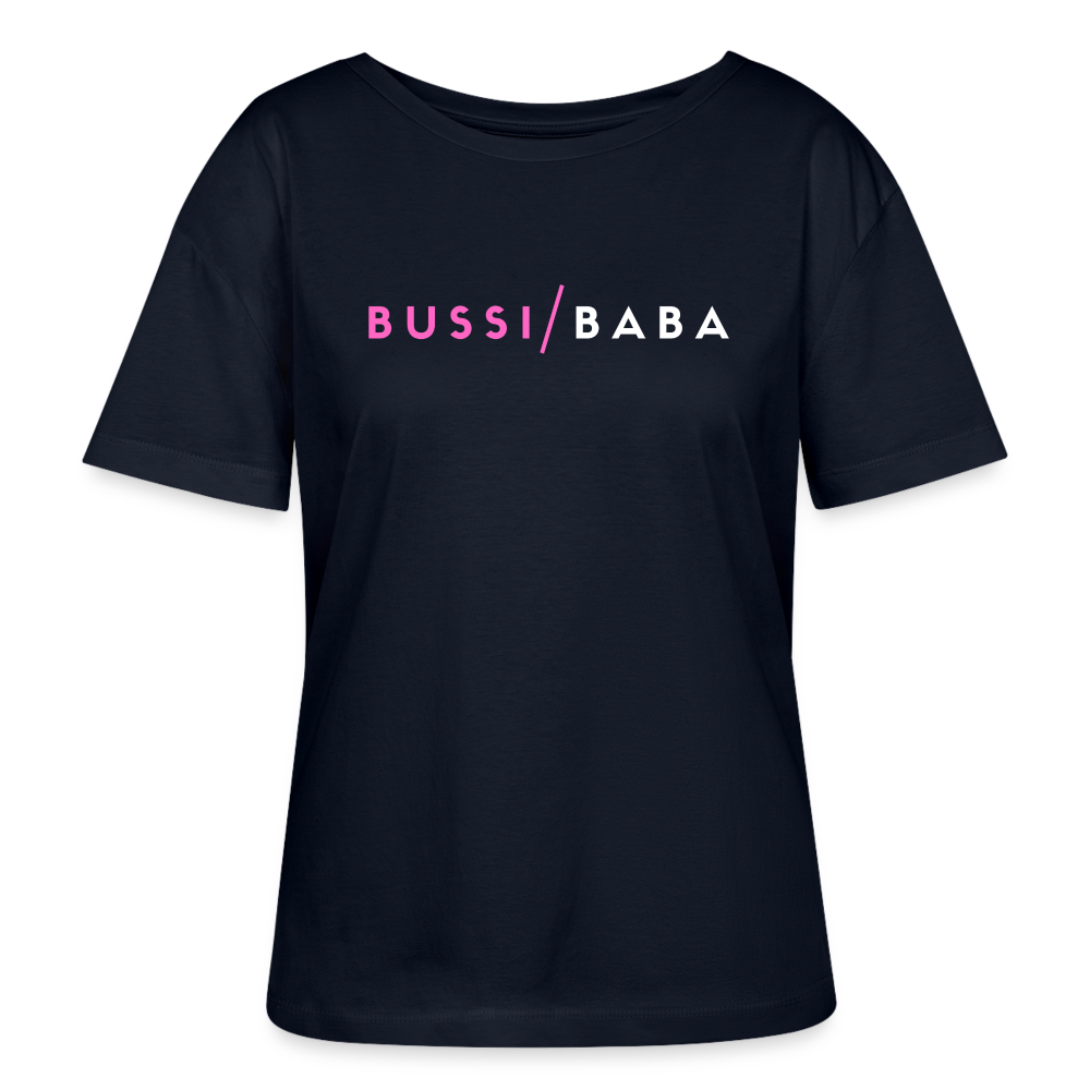 Bussi / Baba pink, Stanley/ Stella lockeres Frauen Bio T-Shirt relaxed fit - Navy