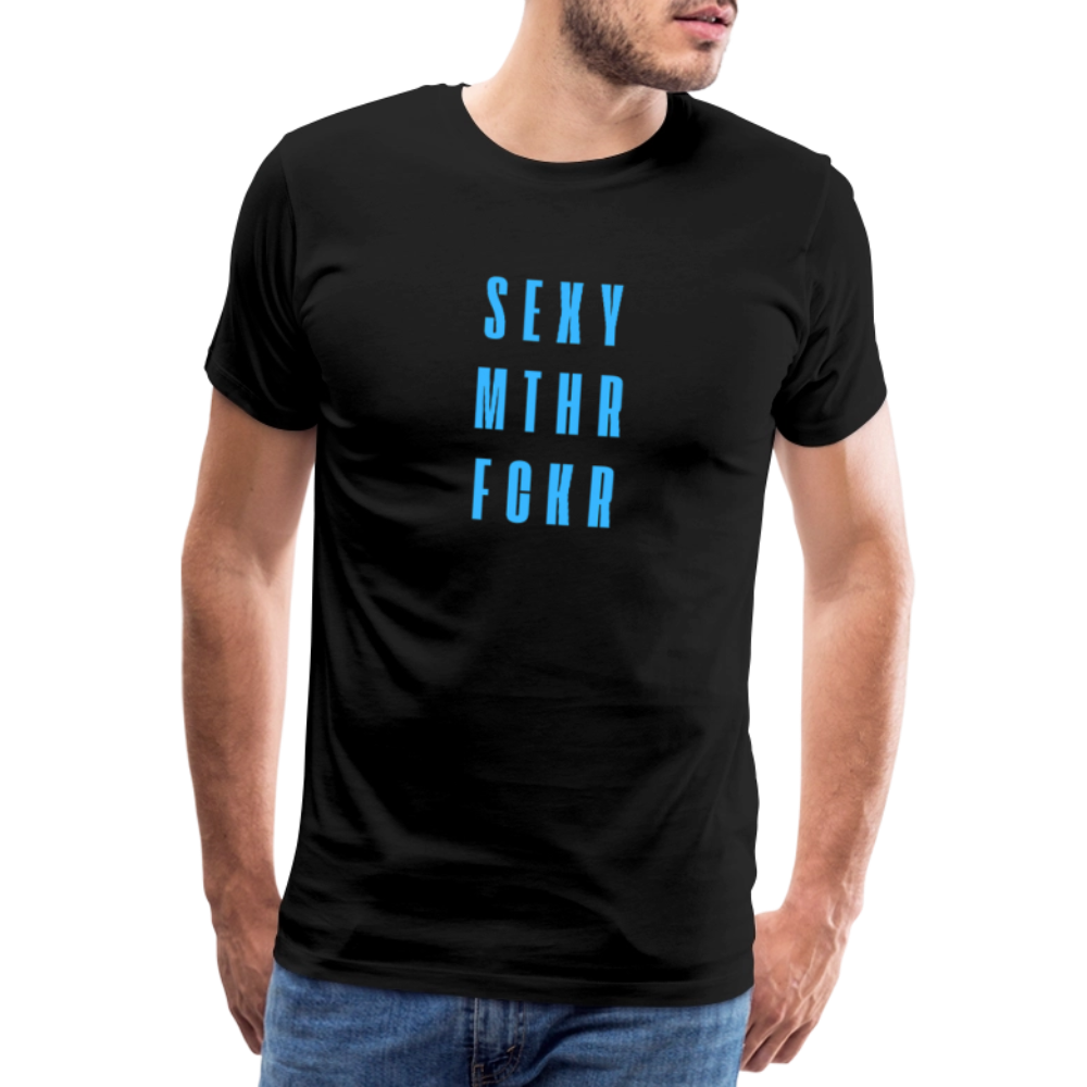 SEXY MTHR FCKR light blue, Männer Premium T-Shirt - Schwarz