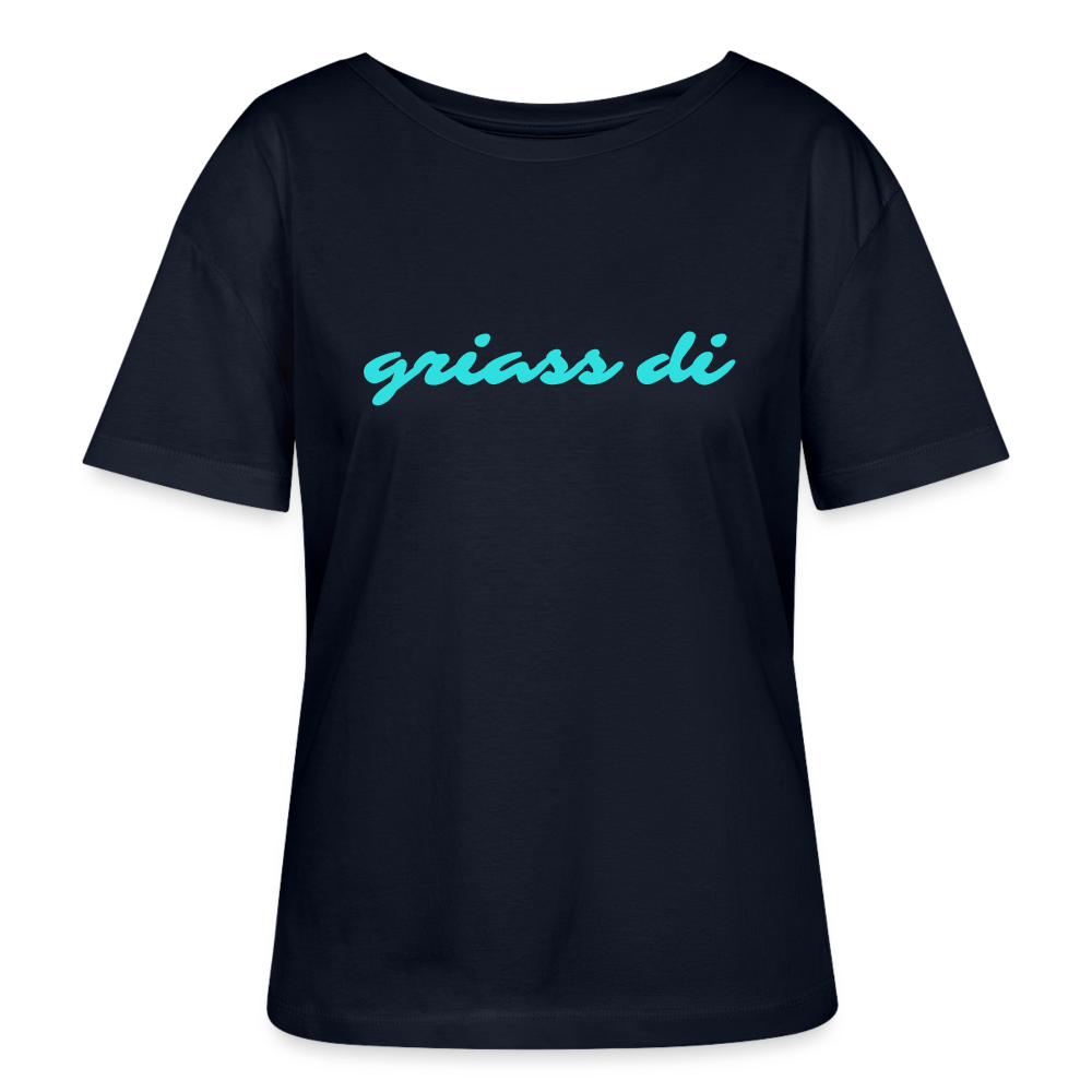 griass di - grüß dich, Stanley/ Stella lockeres Frauen Bio T-Shirt relaxed fit - Navy