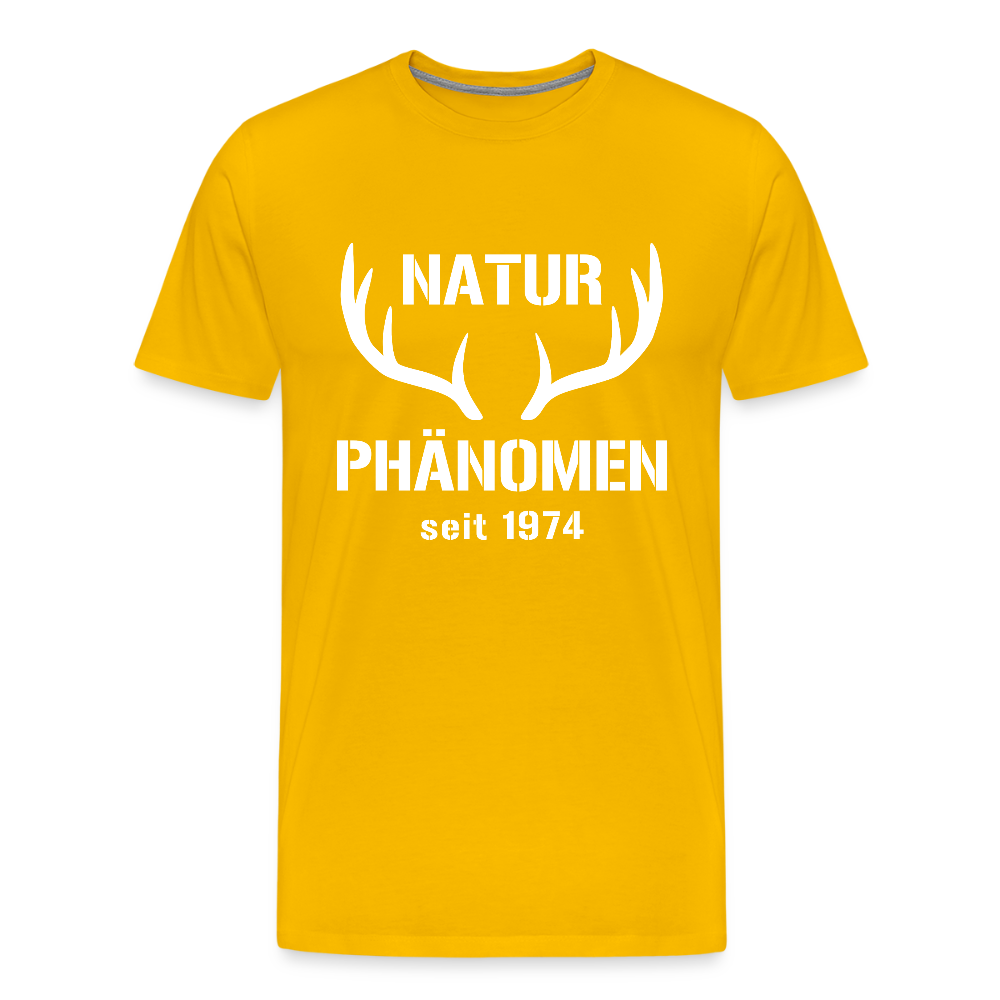 Naturphänomen, zum Geburtstag, Jahreszahl zum selber eintragen, Männer Premium T-Shirt - Sonnengelb