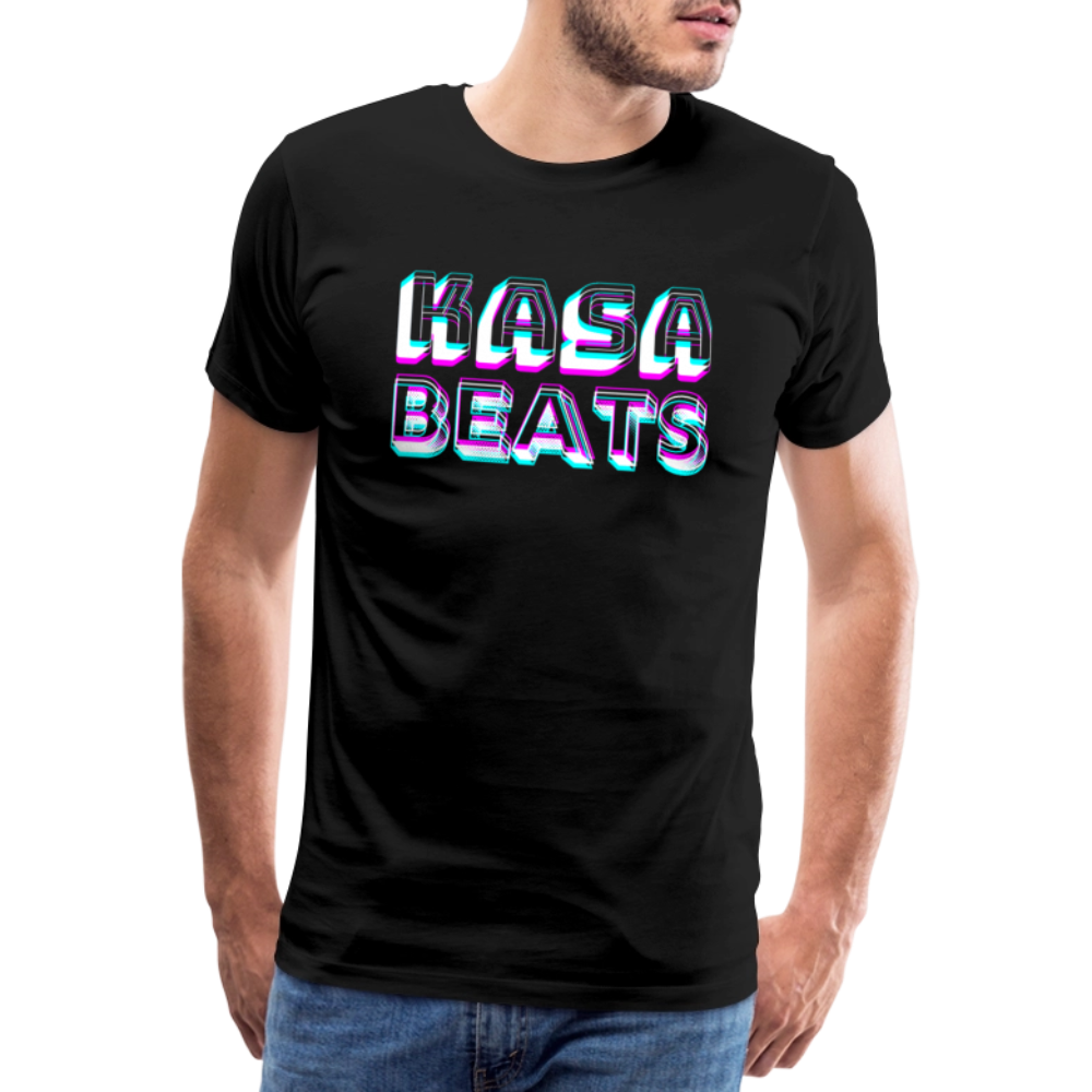 KASA BEATS, funky 3D letters, Men/ Männer Premium T-Shirt - Schwarz