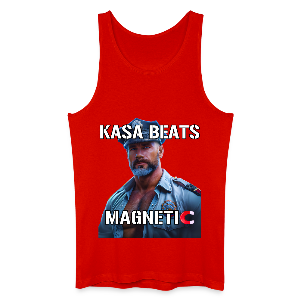 KASA BEATS - MAGNETIC, Men/ Männer Bio/ Organic Cotton Tank Top - Rot