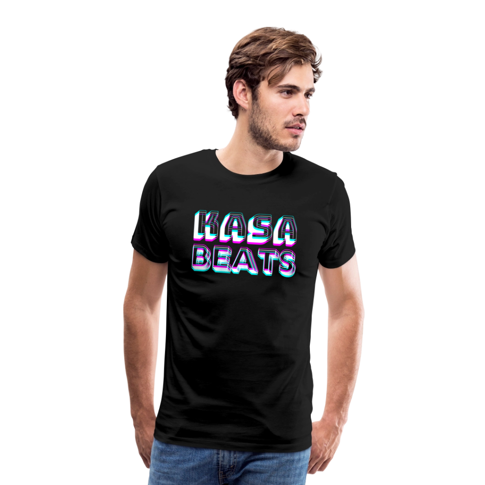 KASA BEATS, funky 3D letters, Men/ Männer Premium T-Shirt - Schwarz