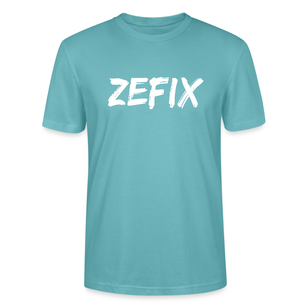 Zefix - Fluchen auf bayerisch in Bayern & Salzburg, Lustiger Spruch, Stanley/Stella Unisex Bio T-Shirt - Pastelltürkis