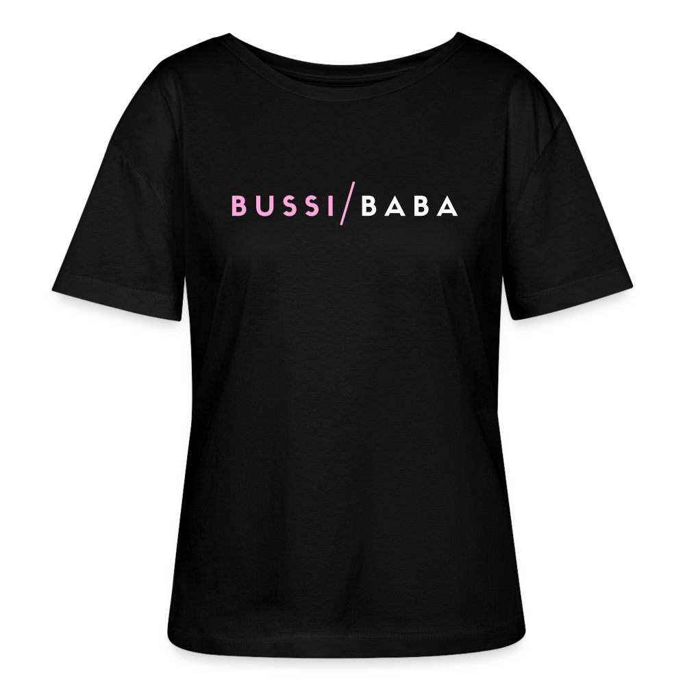 Bussi / Baba rosa, Stanley/ Stella lockeres Frauen Bio T-Shirt relaxed fit - Schwarz