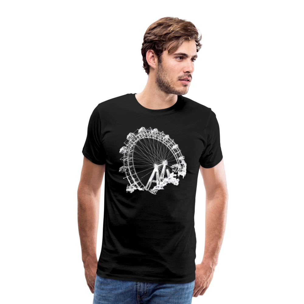 Wiener Riesenrad weiß - Männer Premium T-Shirt - Schwarz