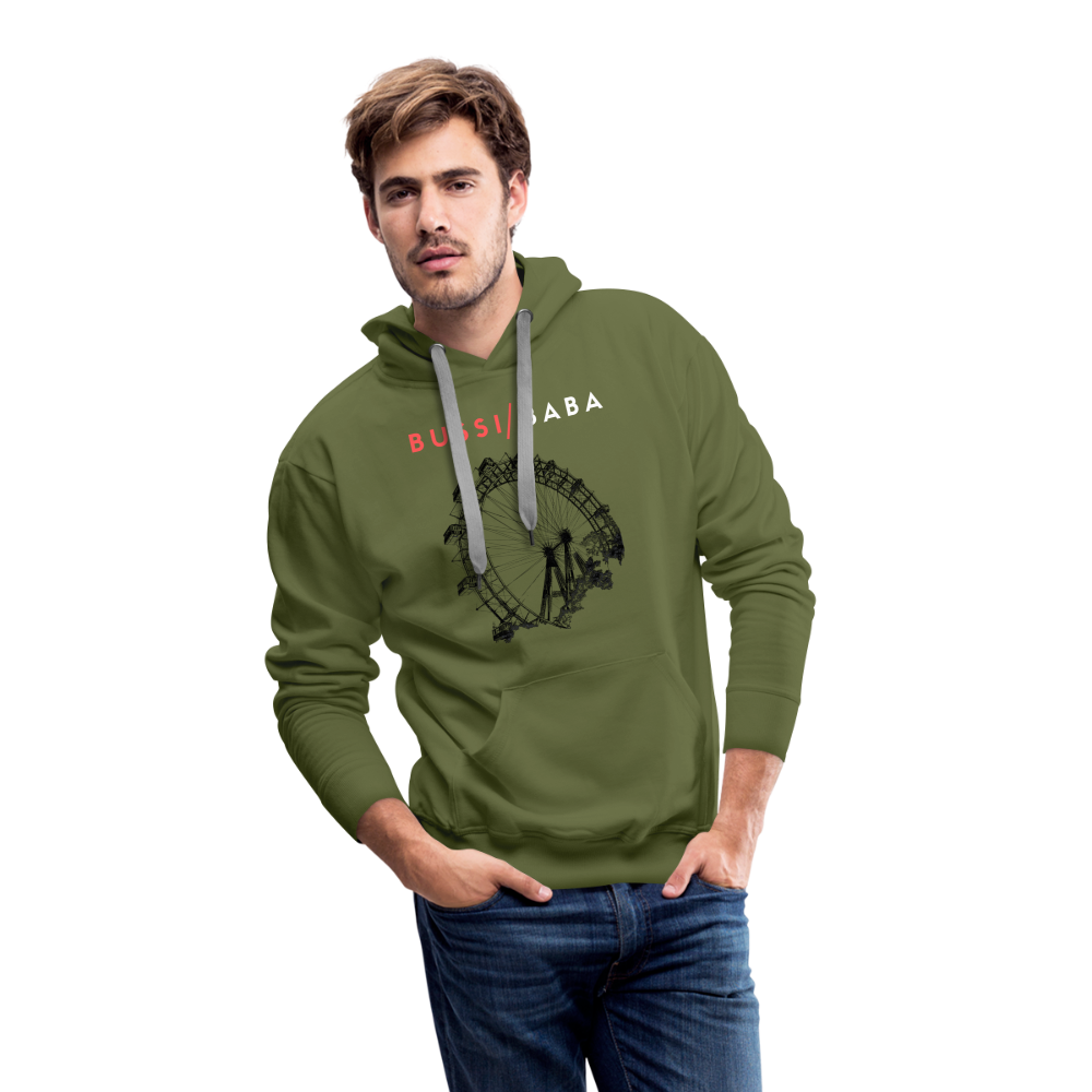 Bussi Baba korallenrot - Wiener Riesenrad in schwarz, Männer Premium Hoodie - Olivgrün