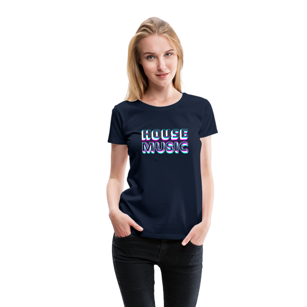 HOUSE MUSIC, Frauen Premium T-Shirt - Navy