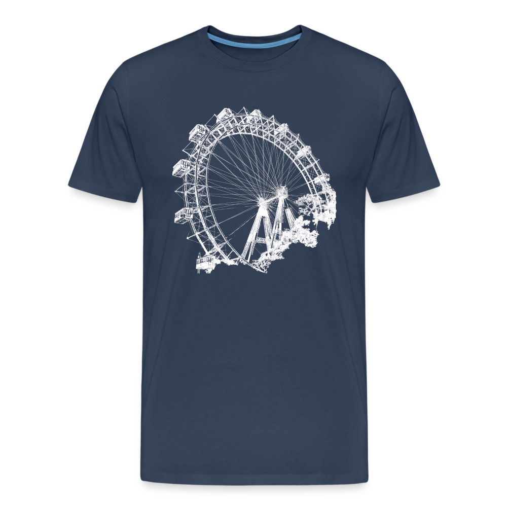 Wiener Riesenrad weiß - Männer Premium Bio T-Shirt - Navy