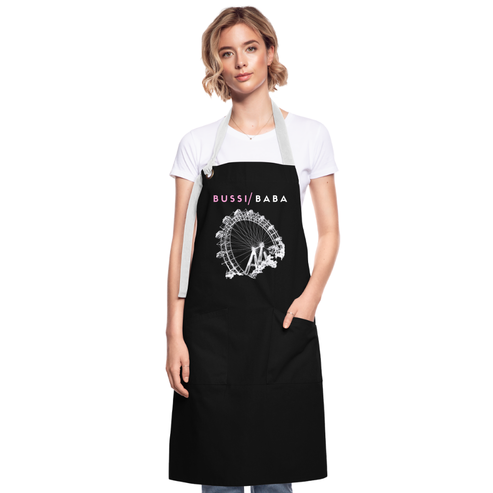 Bussi Baba rosa - Wiener Riesenrad in weiß, Schürze - Schwarz/Weiß