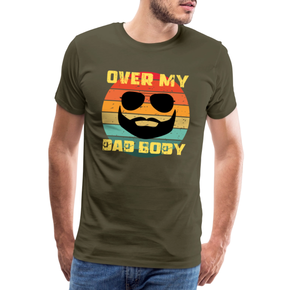 Over My Dad Body - Daddy, Vaterfigur, Lustiger Spruch zum Vatertag, Männer Premium T-Shirt - Khaki