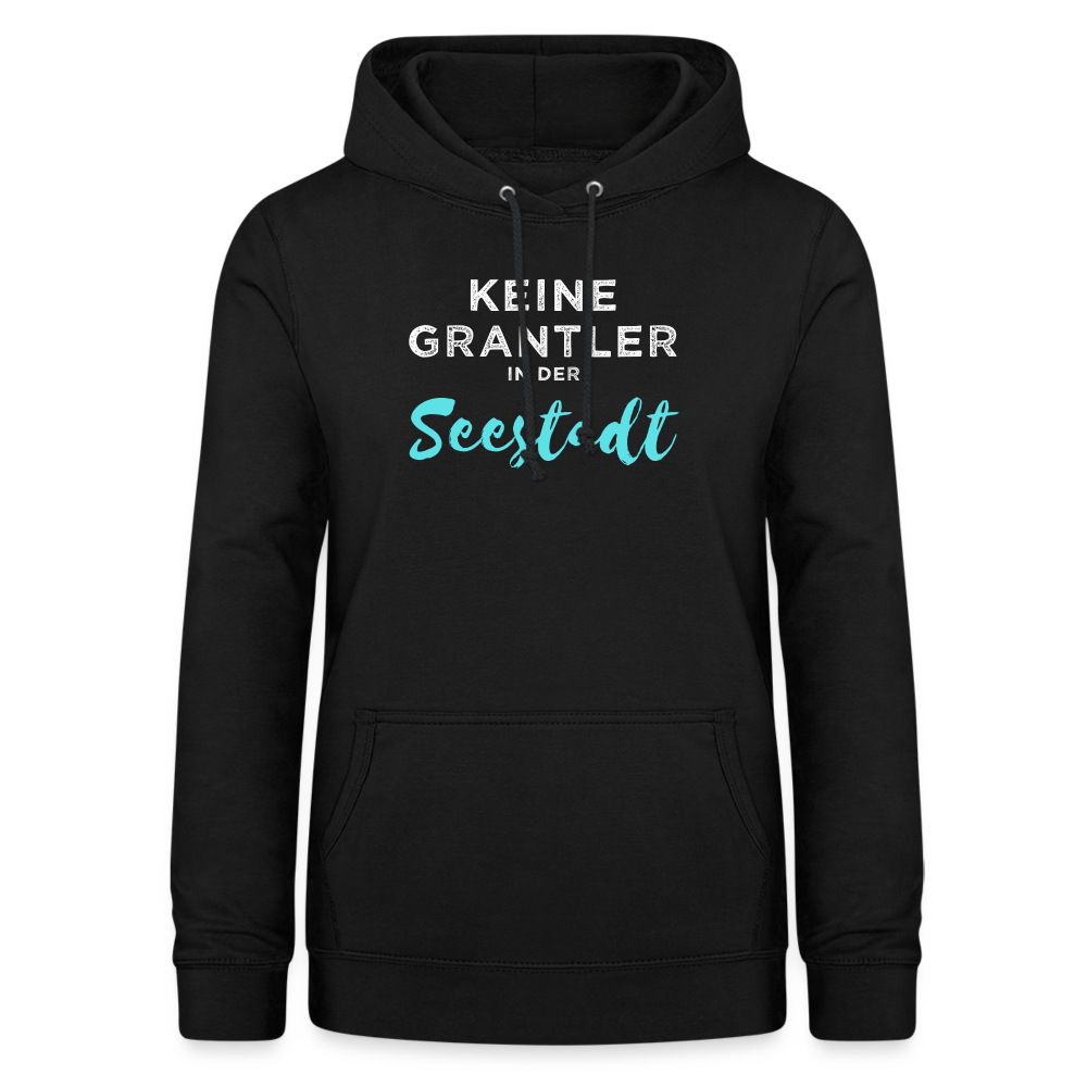 Keine Grantler in der Wiener Seestadt, Taillierter Frauen Hoodie - Schwarz