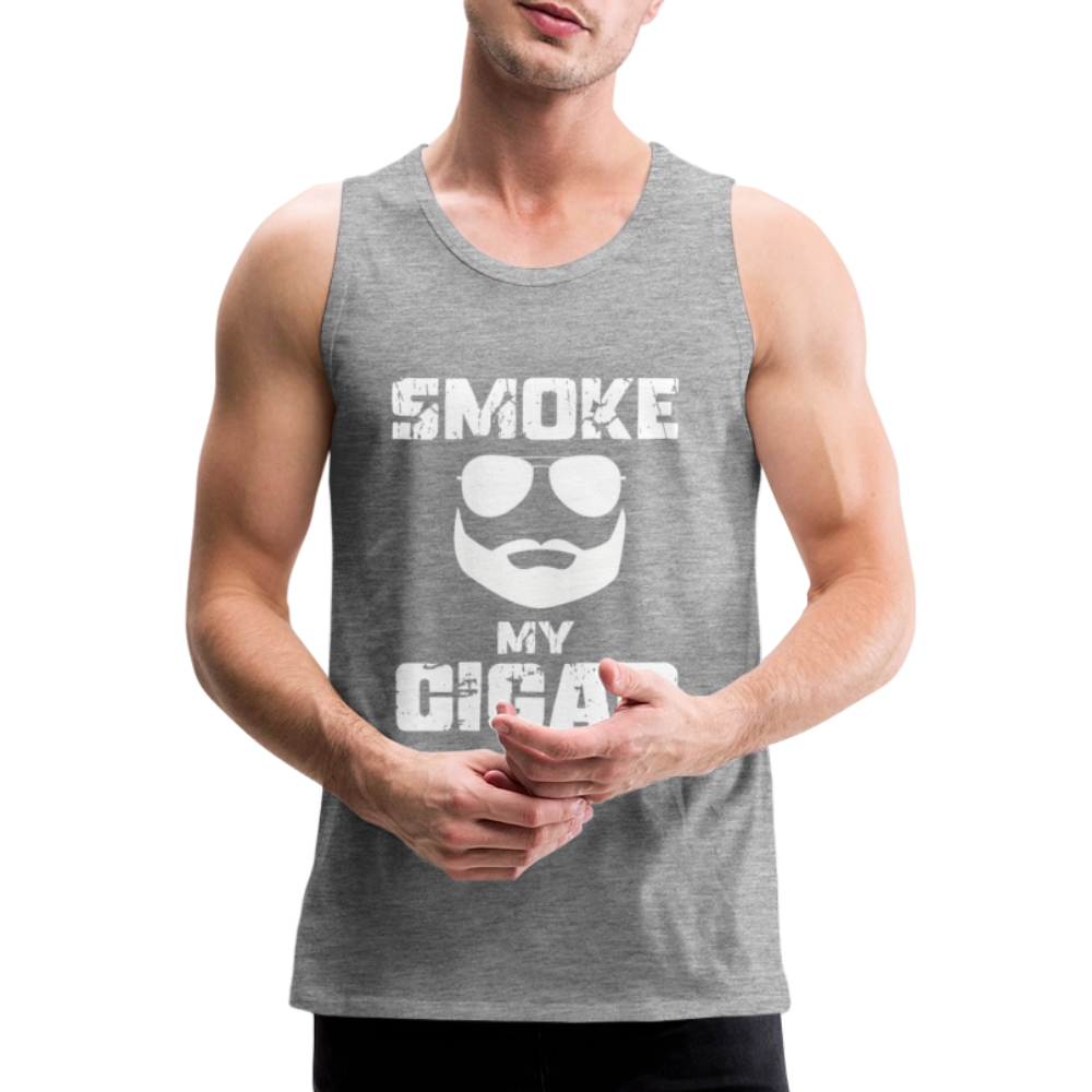 Smoke My Cigar - Zigarren Mann, Hot Daddy, Cigar Man, Männer Premium Tank Top - Grau meliert