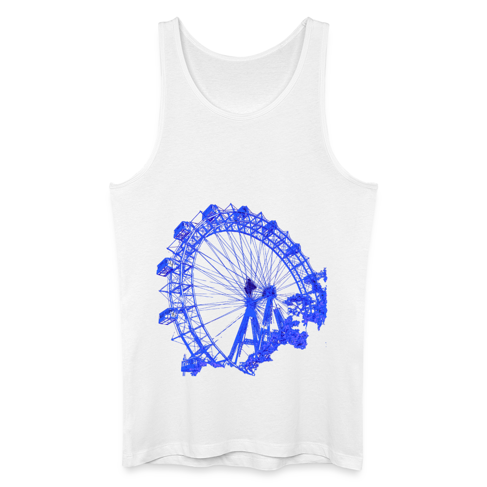 Wiener Riesenrad im Prater - Wahrzeichen von Wien in blau, Männer Bio Tank Top - Weiß
