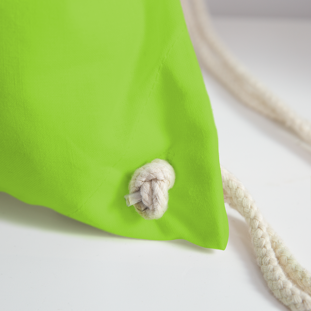 Servus (dt. Hallo) in weiß & Wiener Riesenrad in schwarz, Gym/ Beach Bag - Turnsackerl (dt. Turnbeutel) - Neongrün