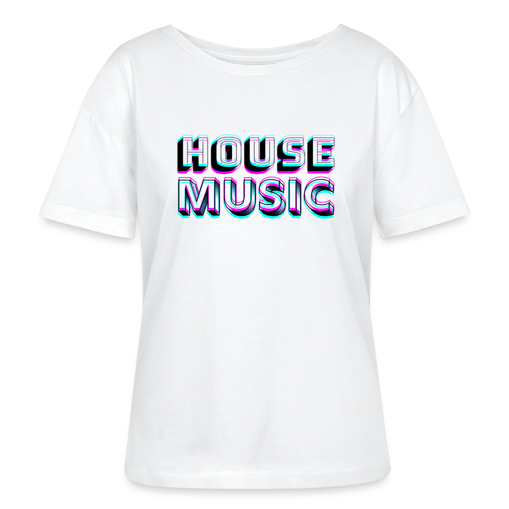 HOUSE MUSIC, Stanley/ Stella lockeres Frauen Organic T-Shirt - relaxed fit - Weiß