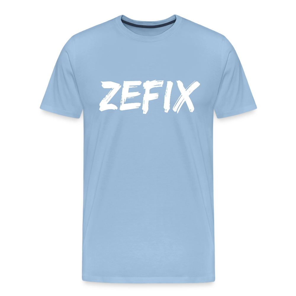 Zefix - Fluchen auf bayerisch in Bayern & Salzburg, Lustiger Spruch, Männer Premium T-Shirt - Sky