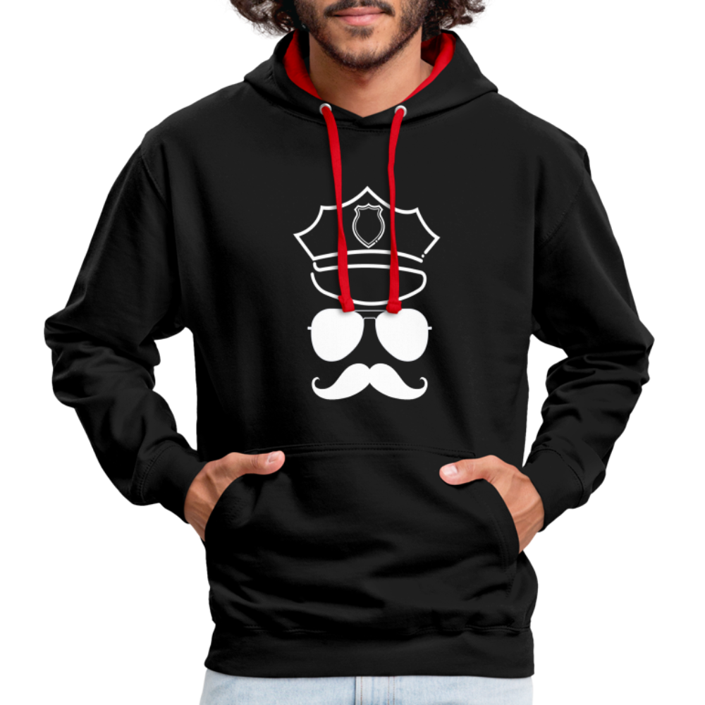 Hot Daddy, Kontrast Hoodie - Schwarz/Rot