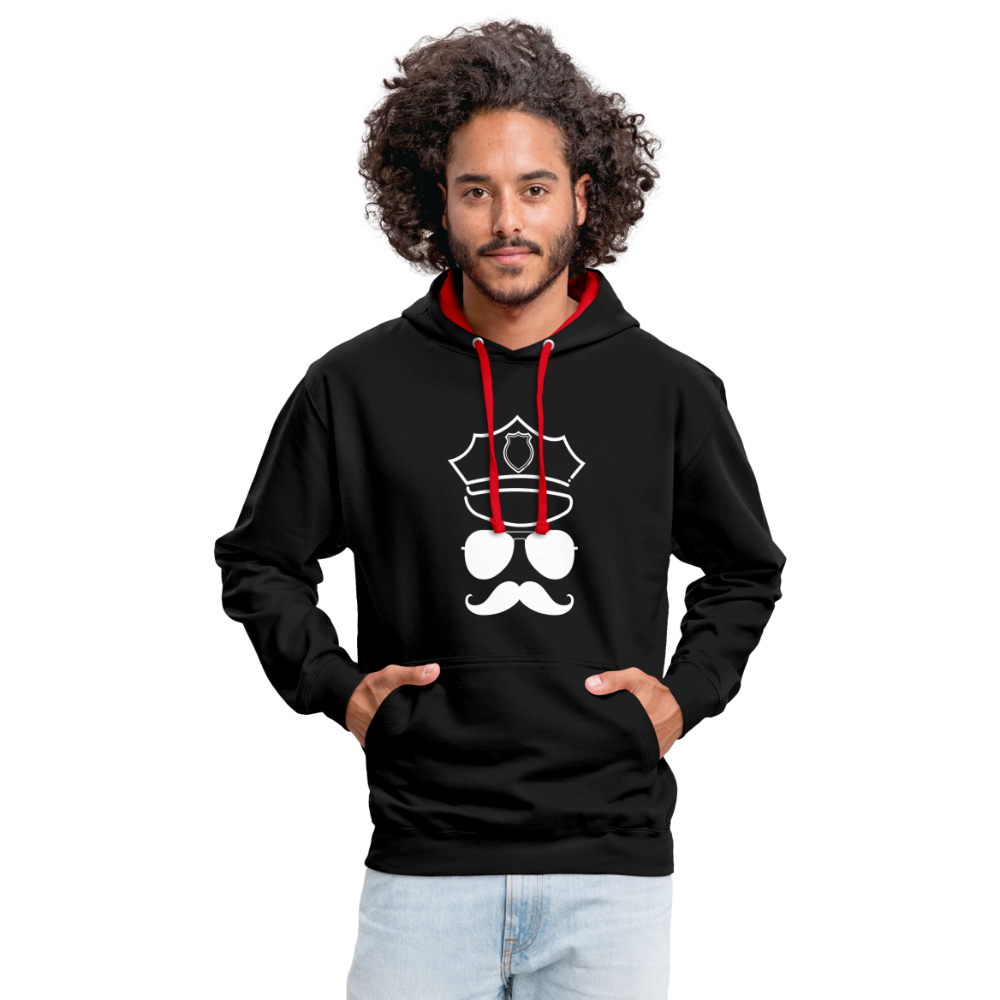 Hot Daddy, Kontrast Hoodie - Schwarz/Rot