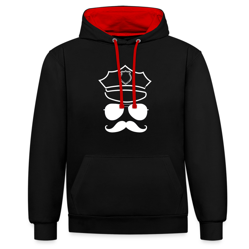 Hot Daddy, Kontrast Hoodie - Schwarz/Rot