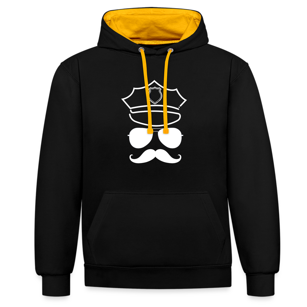 Hot Daddy, Kontrast Hoodie - Schwarz/Gold