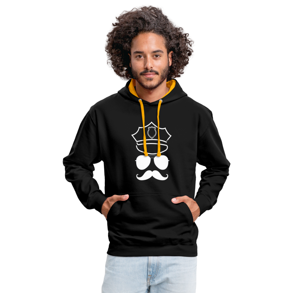 Hot Daddy, Kontrast Hoodie - Schwarz/Gold