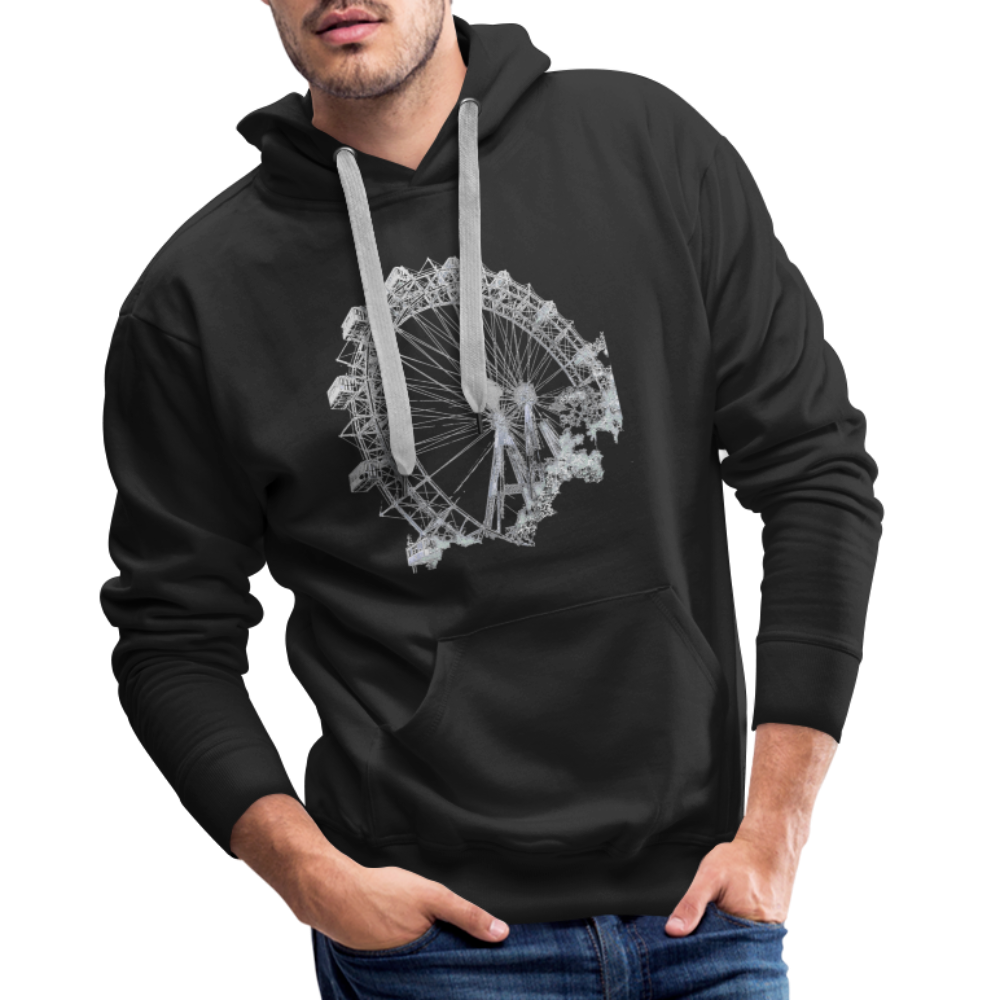Wiener Riesenrad im Prater - Wahrzeichen von Wien, Premium Männer Hoodie - Schwarz