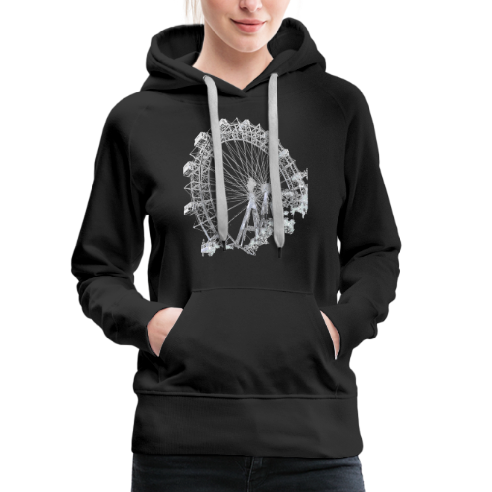 Wiener Riesenrad im Prater - Wahrzeichen von Wien in blau, Frauen Premium Hoodie - Schwarz