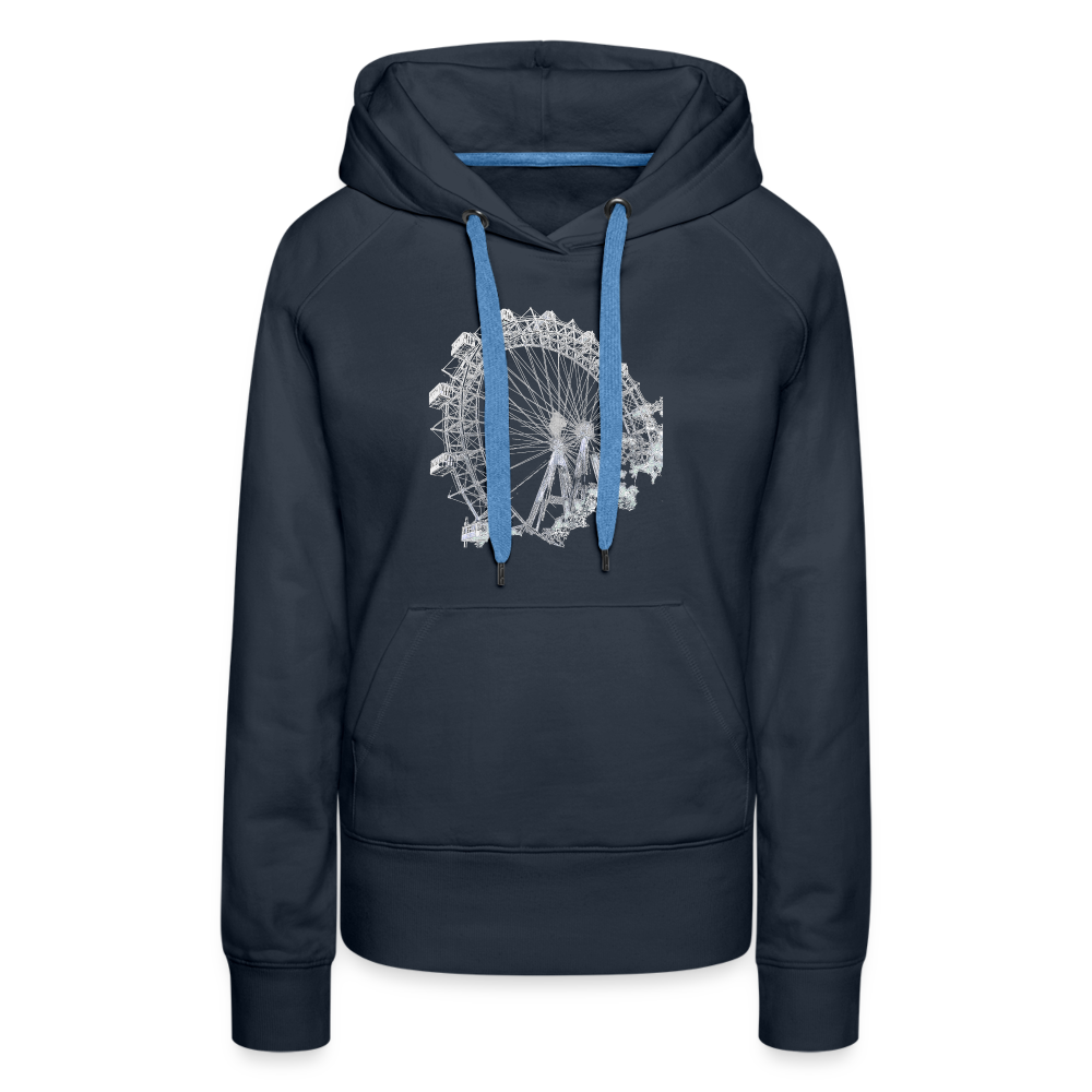 Wiener Riesenrad im Prater - Wahrzeichen von Wien in blau, Frauen Premium Hoodie - Navy
