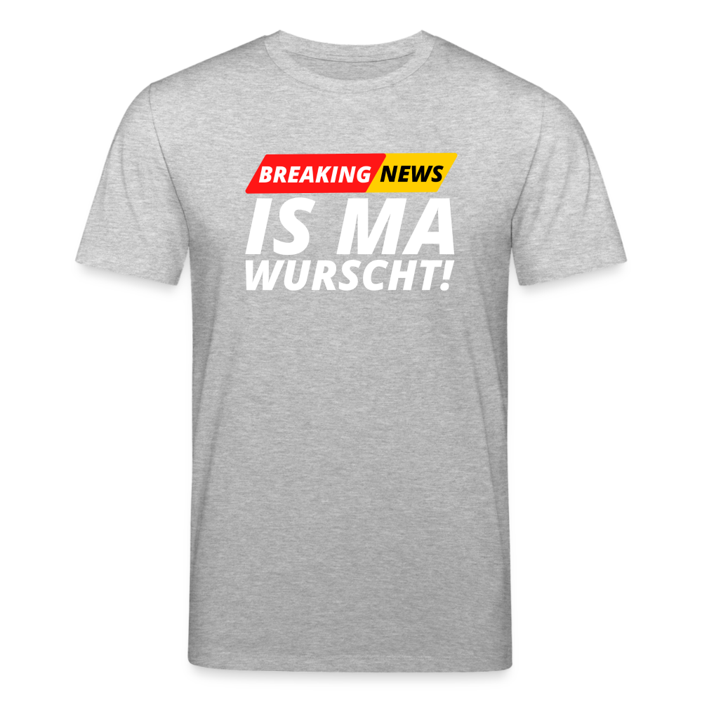 Breaking News: IS MA WURSCHT! Stanley/ Stella Männer Premium Bio T-Shirt - Grau meliert