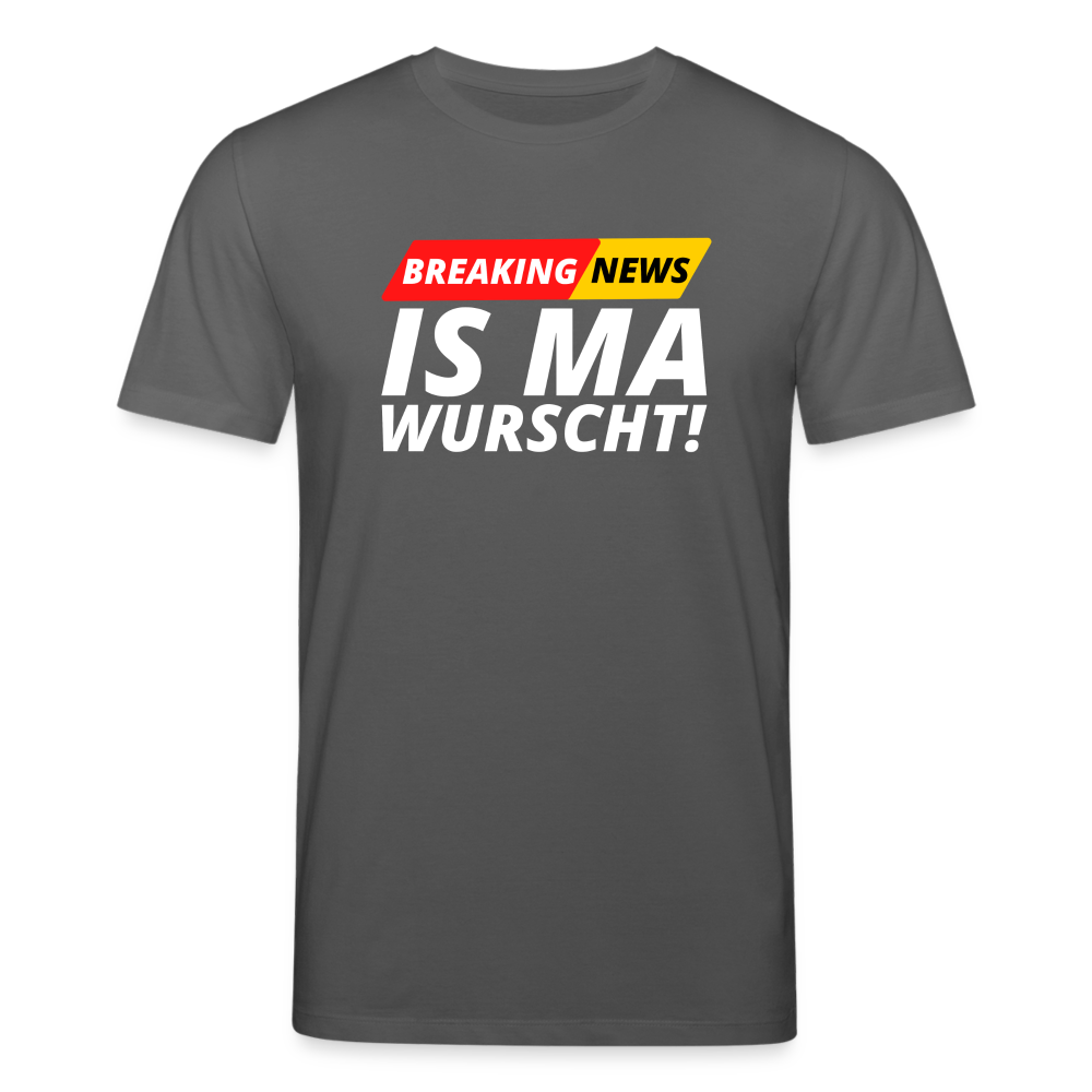 Breaking News: IS MA WURSCHT! Stanley/ Stella Männer Premium Bio T-Shirt - Anthrazit