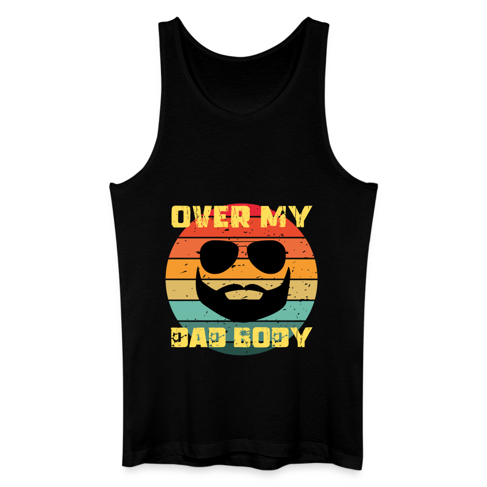 Over My Dad Body - Daddy, Vatertag, Männer Bio Tank Top - Schwarz