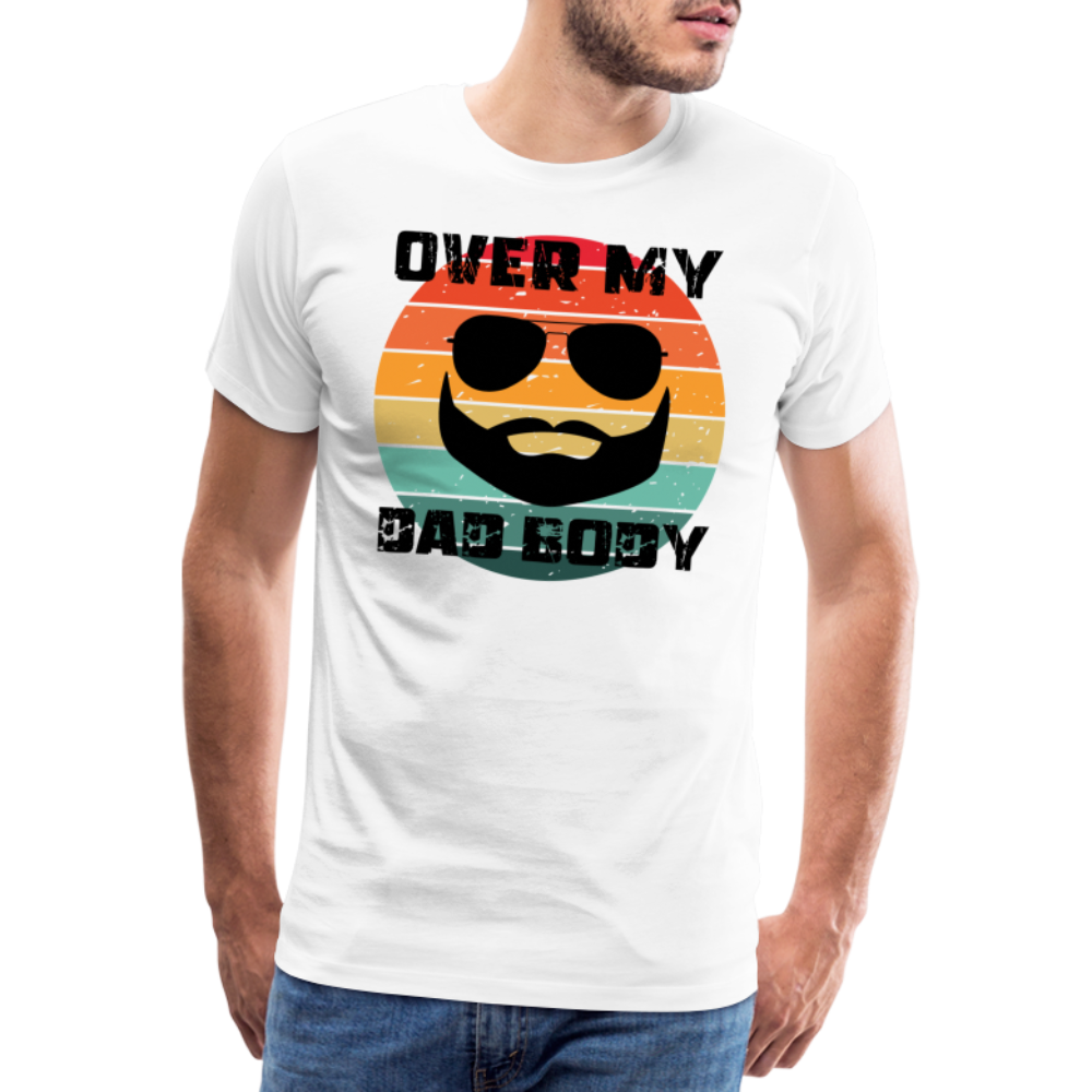 Over My Dad Body - Daddy, Vatertag, Männer Premium T-Shirt - Weiß
