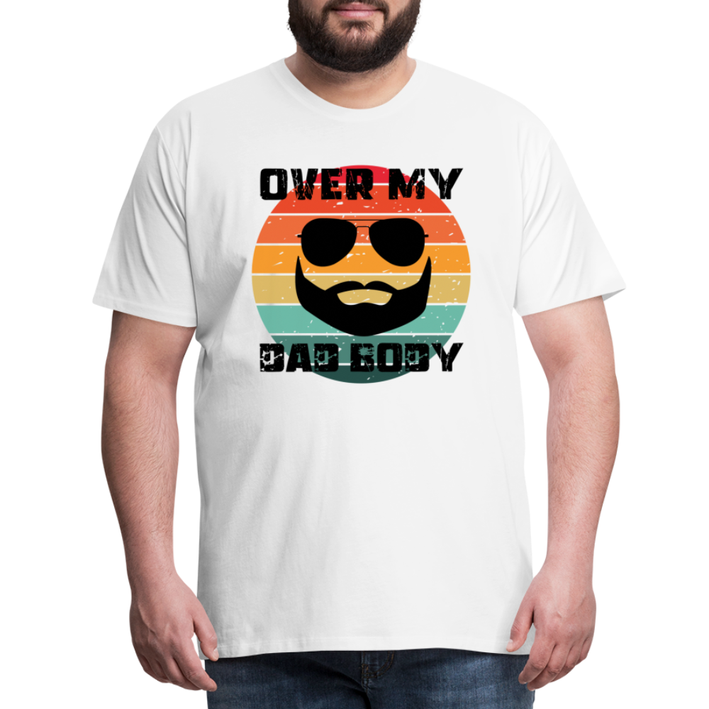 Over My Dad Body - Daddy, Vatertag, Männer Premium T-Shirt - Weiß