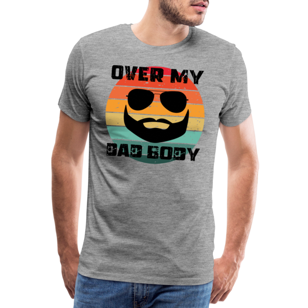 Over My Dad Body - Daddy, Vatertag, Männer Premium T-Shirt - Grau meliert