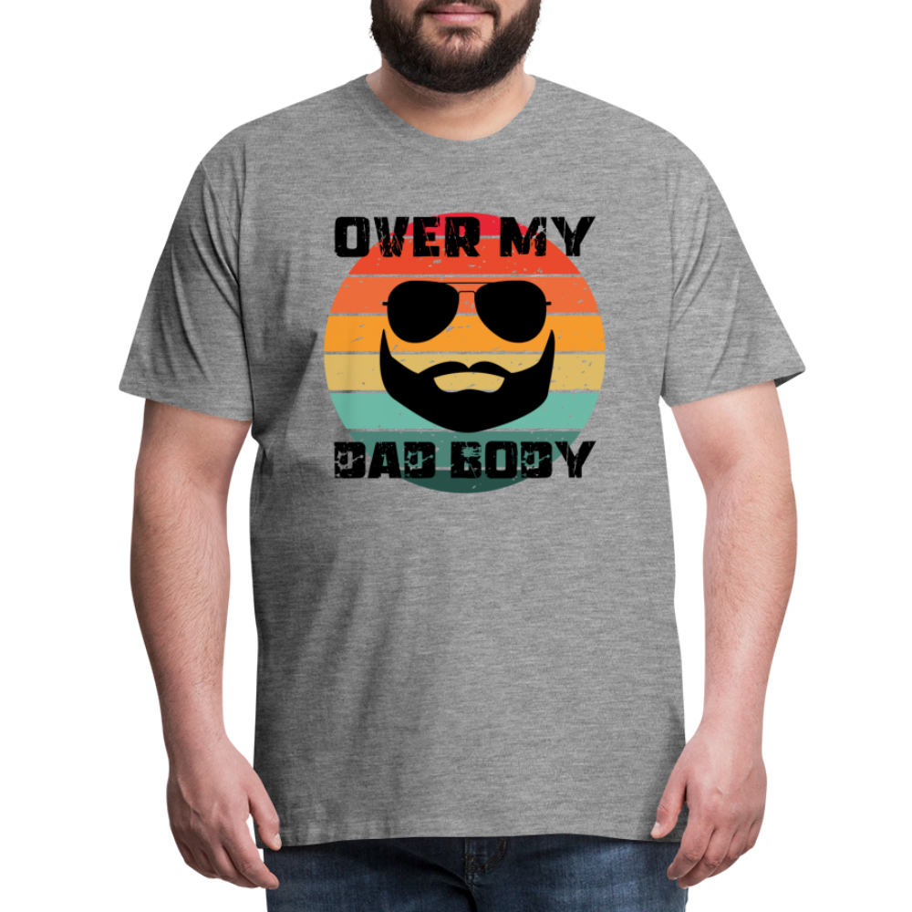 Over My Dad Body - Daddy, Vatertag, Männer Premium T-Shirt - Grau meliert