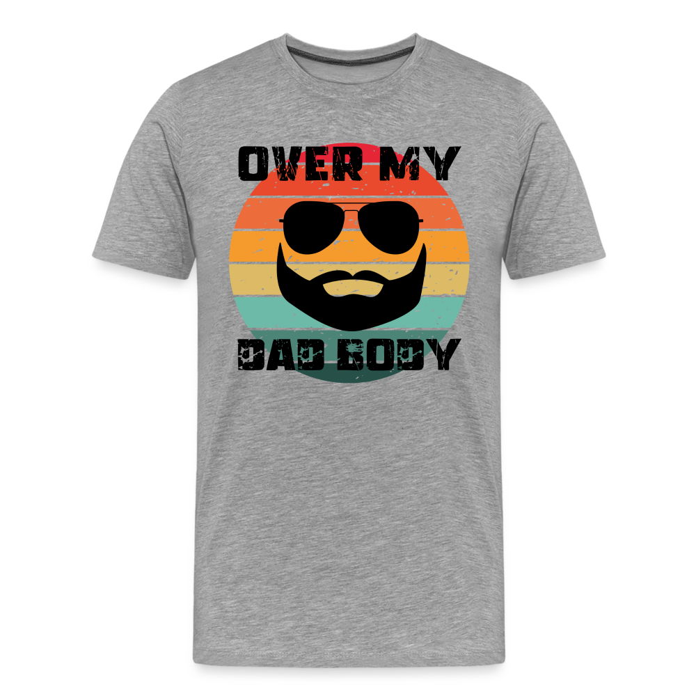 Over My Dad Body - Daddy, Vatertag, Männer Premium T-Shirt - Grau meliert