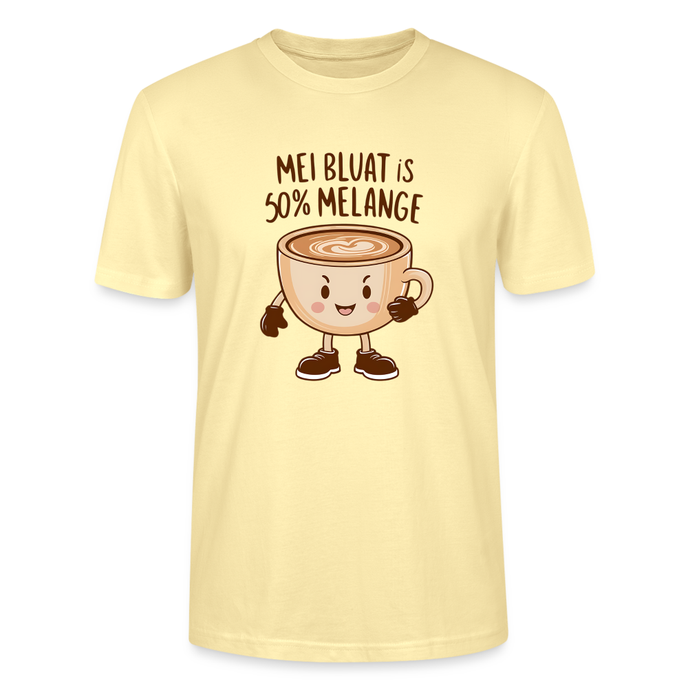 Mei Bluat is 50% Melange - männliche Tasse, Wiener Kaffee Liebhaber, Stanley/Stella Unisex Organic T-Shirt - Creme