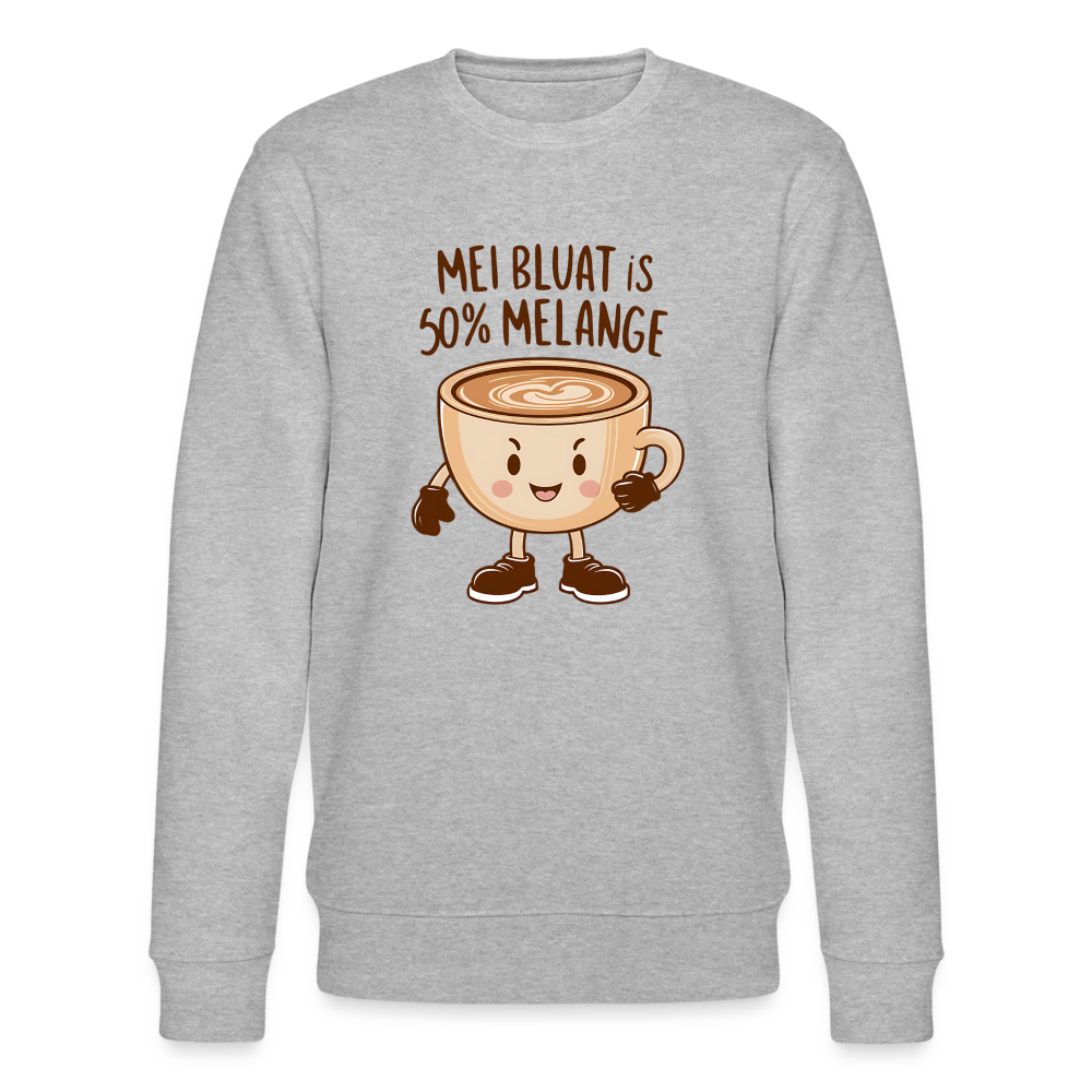 Mei Bluat is 50% Melange - Wiener Kaffee Liebhaber, Stanley/Stella Unisex Organic Sweatshirt - Grau meliert