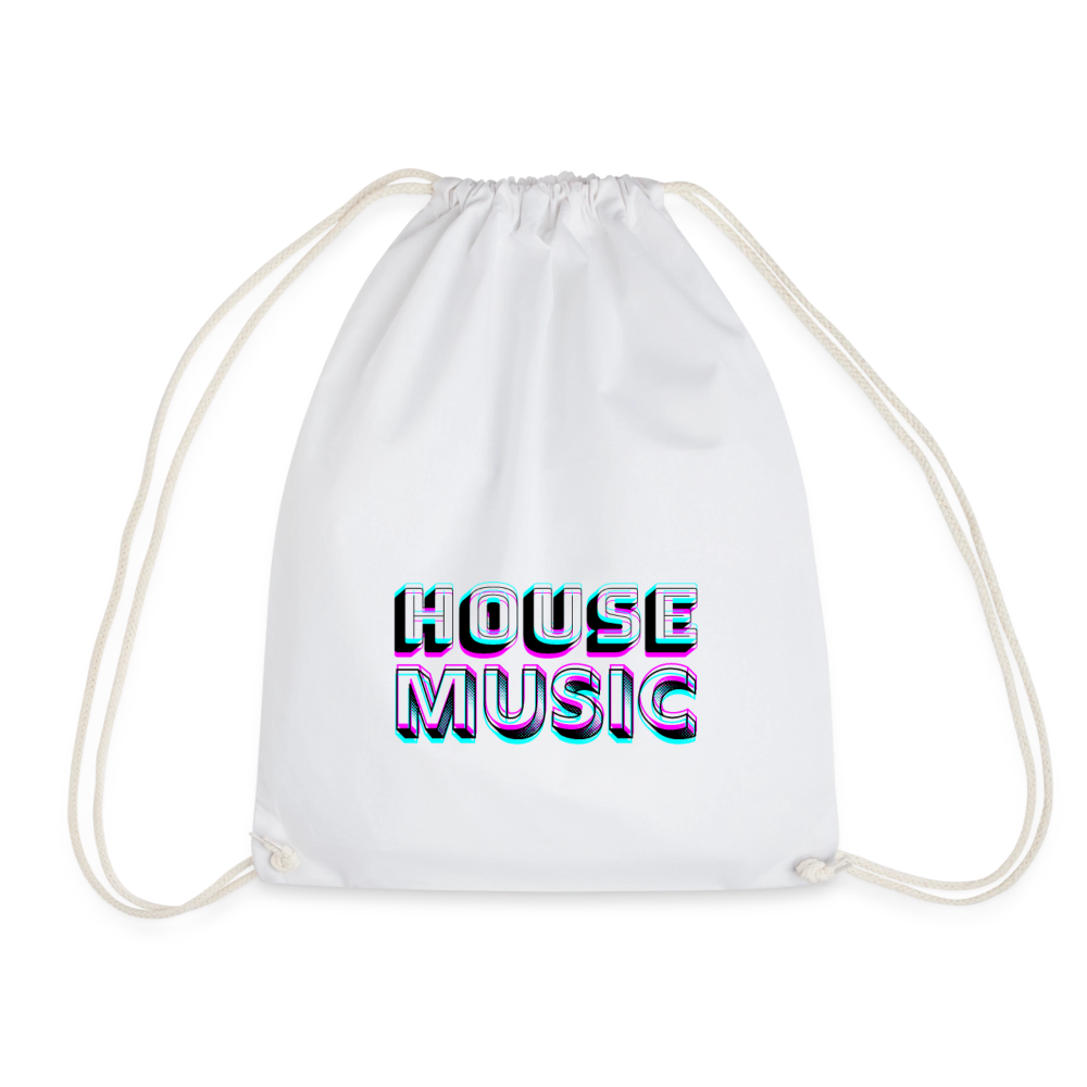 HOUSE MUSIC, Gym Bag - Turnsackerl - Weiß