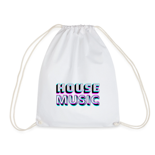 HOUSE MUSIC, Gym Bag - Turnsackerl - Weiß