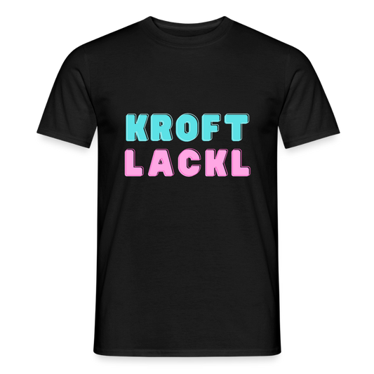 Kroftlackl in pink, Männer T-Shirt - Schwarz