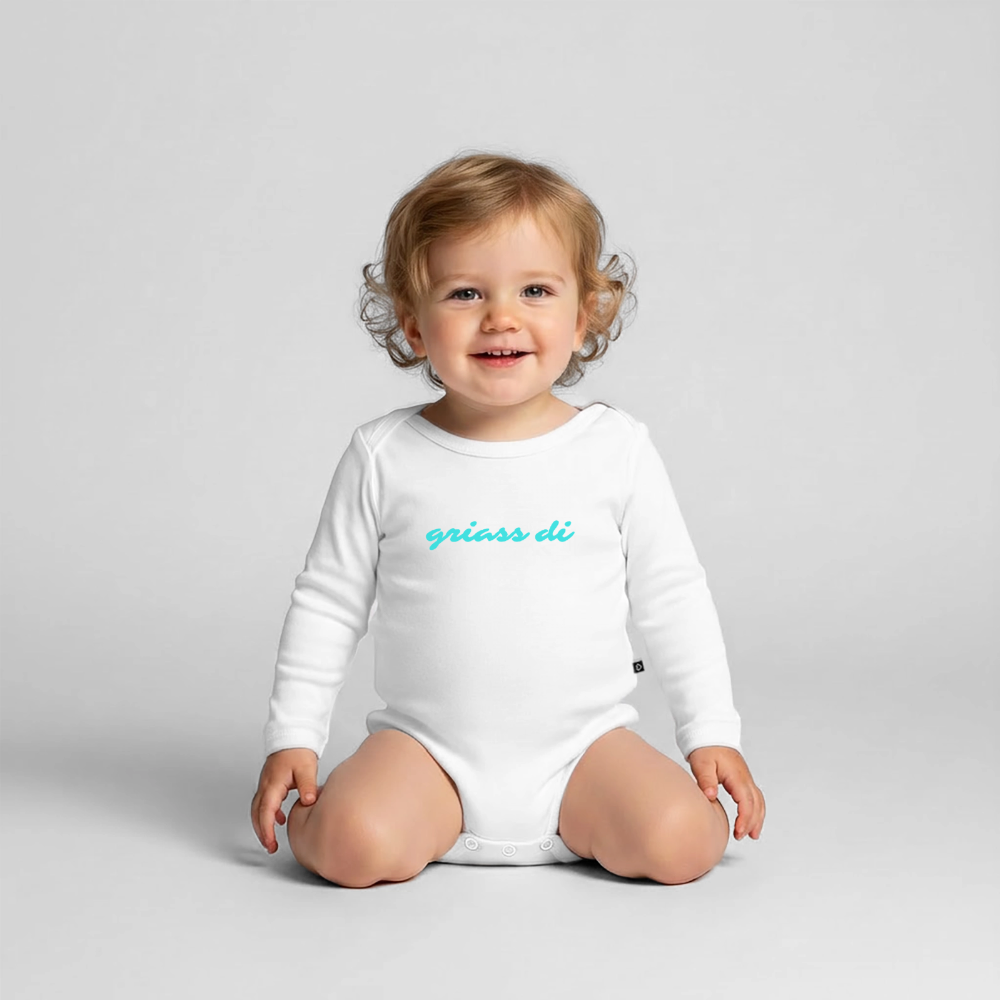 griass di - grüß dich, Bio Baby-Body (langarm) - Weiß
