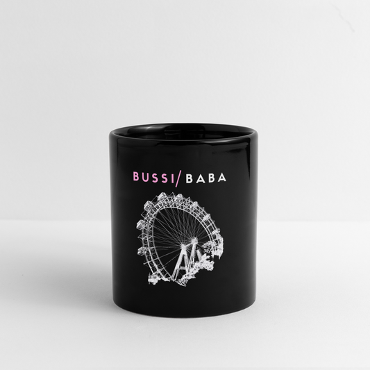 Bussi Baba rosa - Wiener Riesenrad in weiß, Häferl (dt. Tasse) schwarz - Schwarz