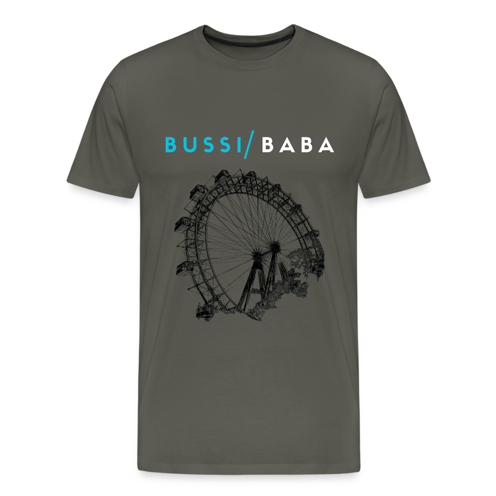 Bussi Baba hellblau - Wiener Riesenrad in schwarz, Männer Premium T-Shirt - Asphalt