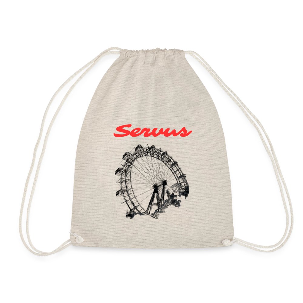 Servus rot + Wiener Riesenrad, Gym Bag - Turnsackerl - Natur
