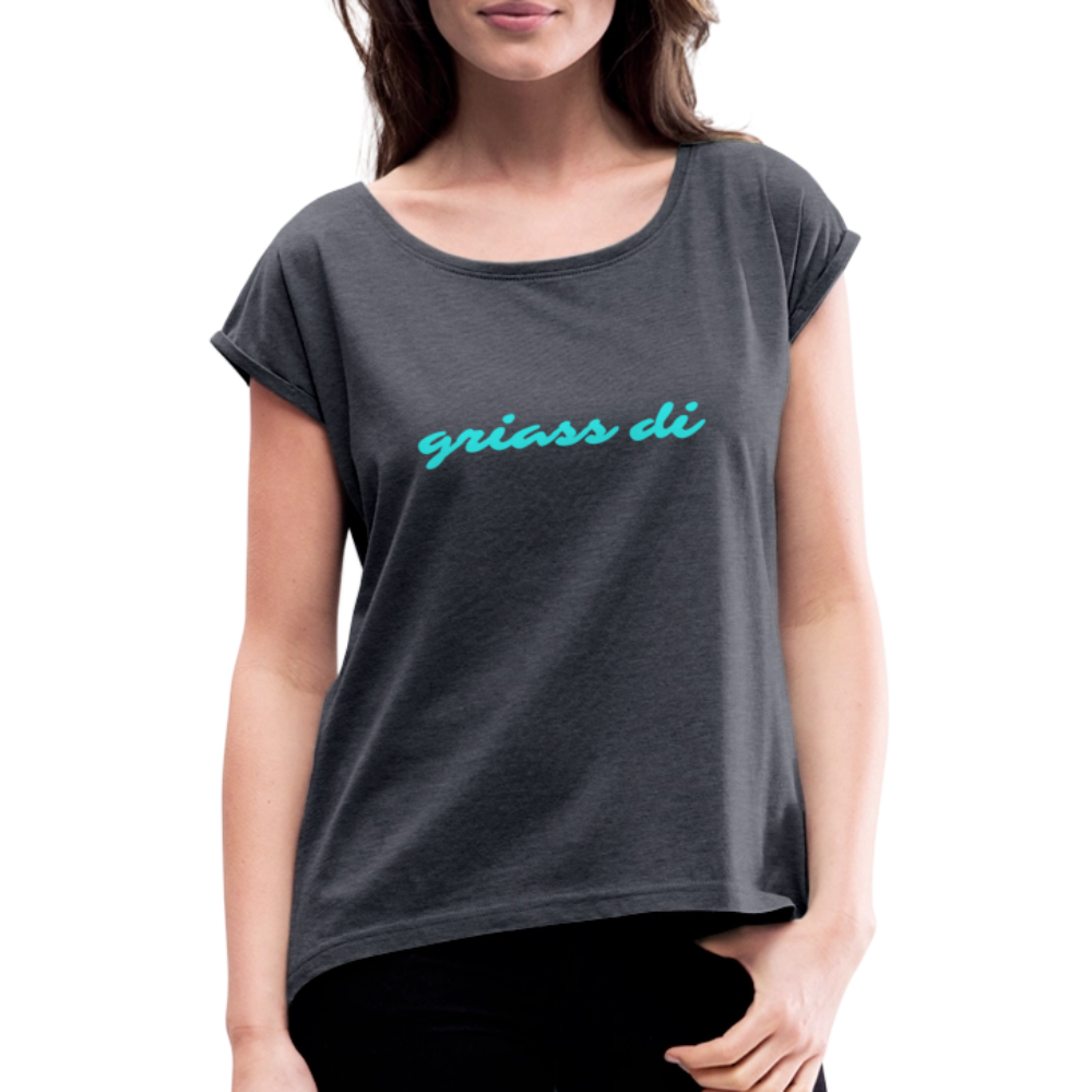 griass di, Lockeres Frauen T-Shirt - Navy meliert